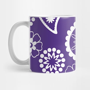 Mandala Pattern Purple and White Halloween Fall Autumn Season Mug